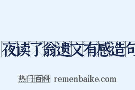 夜读了翁遗文有感造句是什么意思的图片
